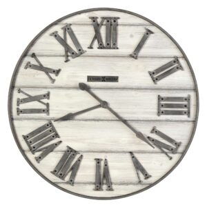 Aged Wood Roman-Numeral Wall Clock — view 1