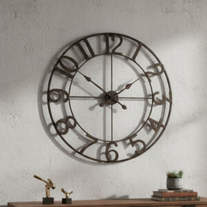 Dark Charcoal Open-Frame Wall Clock — view 1