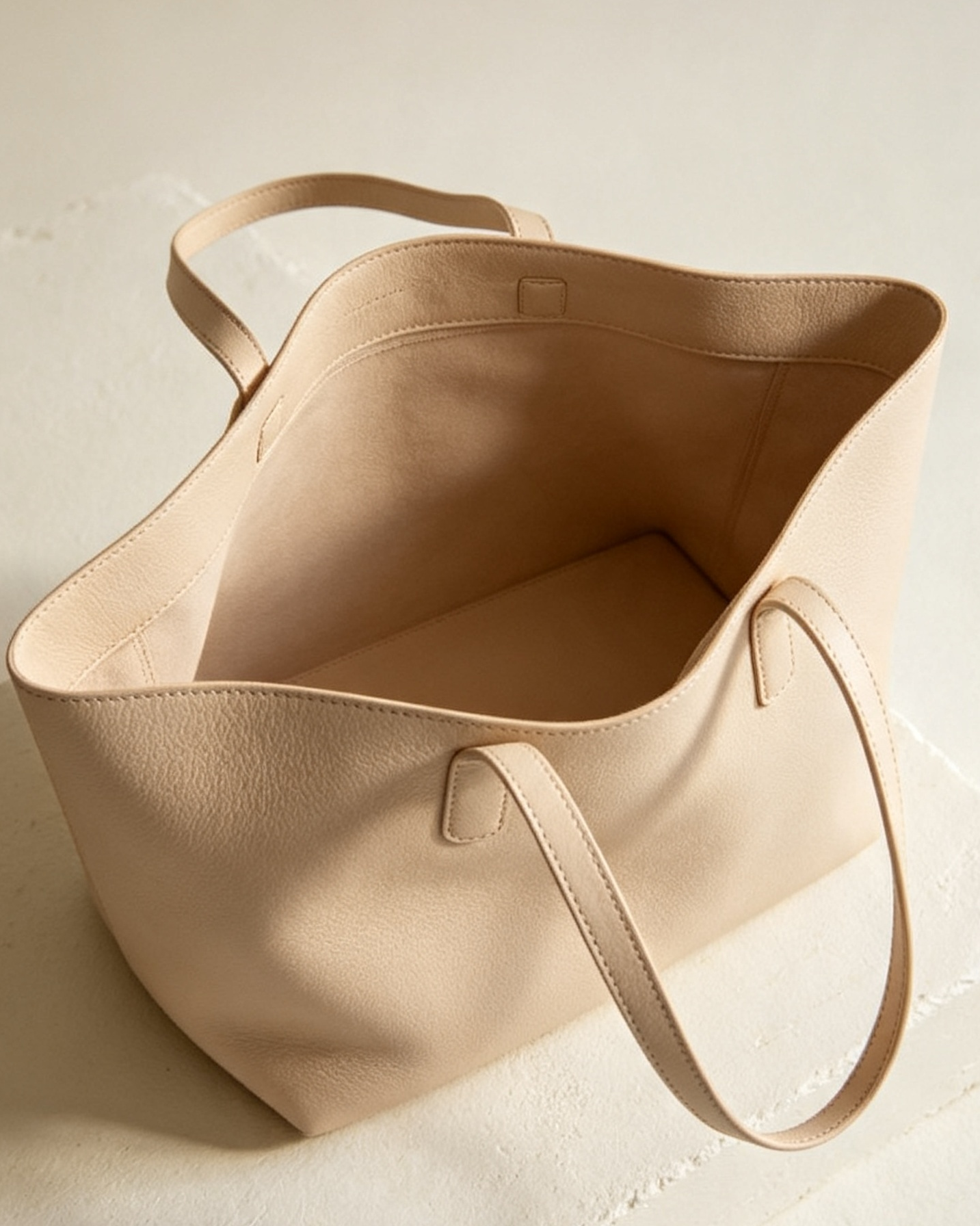Beige Soft Slouchy Shopper Tote