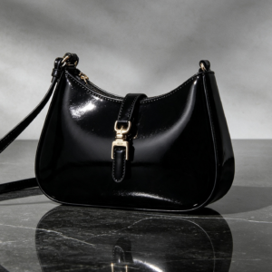 Black Buckle Detail Shoulder Bag