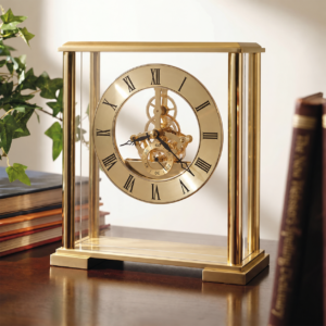 Brass-Finish Table Clock — view 1