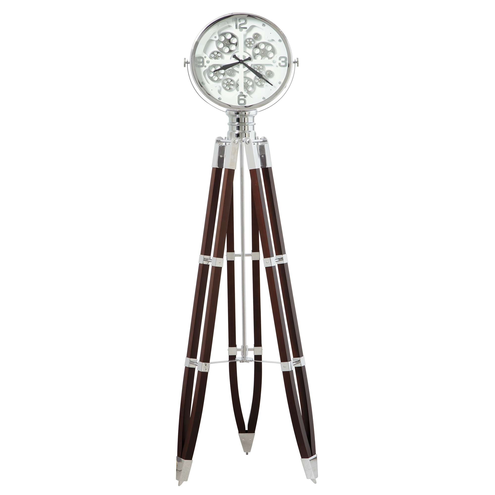 Chrome Spotlight Tripod Floor Clock — view 5