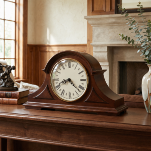 Cherry Wood Triple-Chime Mantel Clock — view 1