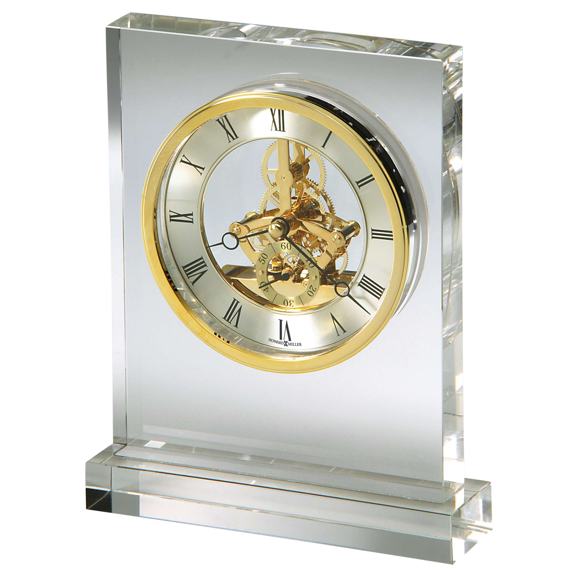Clear Crystal Skeleton Table Clock — view 2