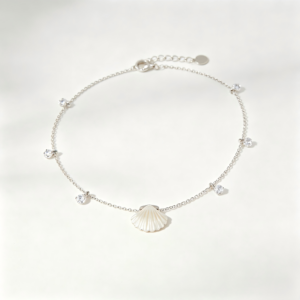 Fine Silver Chain Anklet with Charms