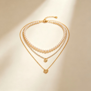 Graduated Gold Chevron Collar Necklace