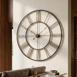 Aged Iron Open-Frame Wall Clock — view 1