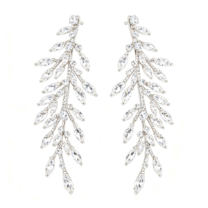 Silver Leaf Branch Dangle Earrings