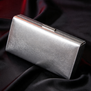 Silver Metallic Evening Clutch