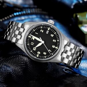 Black-Dial Automatic Watch with Steel Bracelet — view 1
