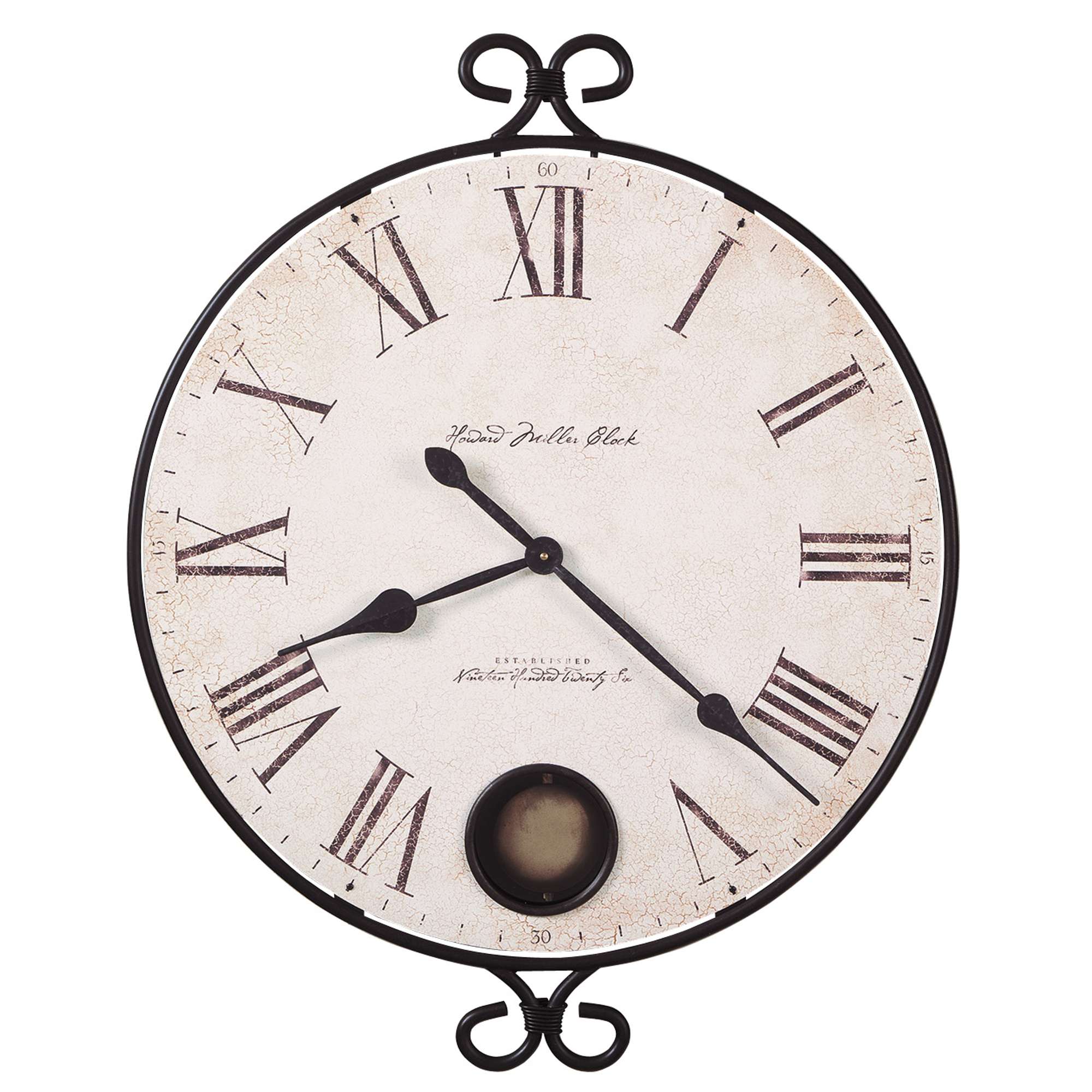 Wrought Iron Roman-Numeral Wall Clock — view 2