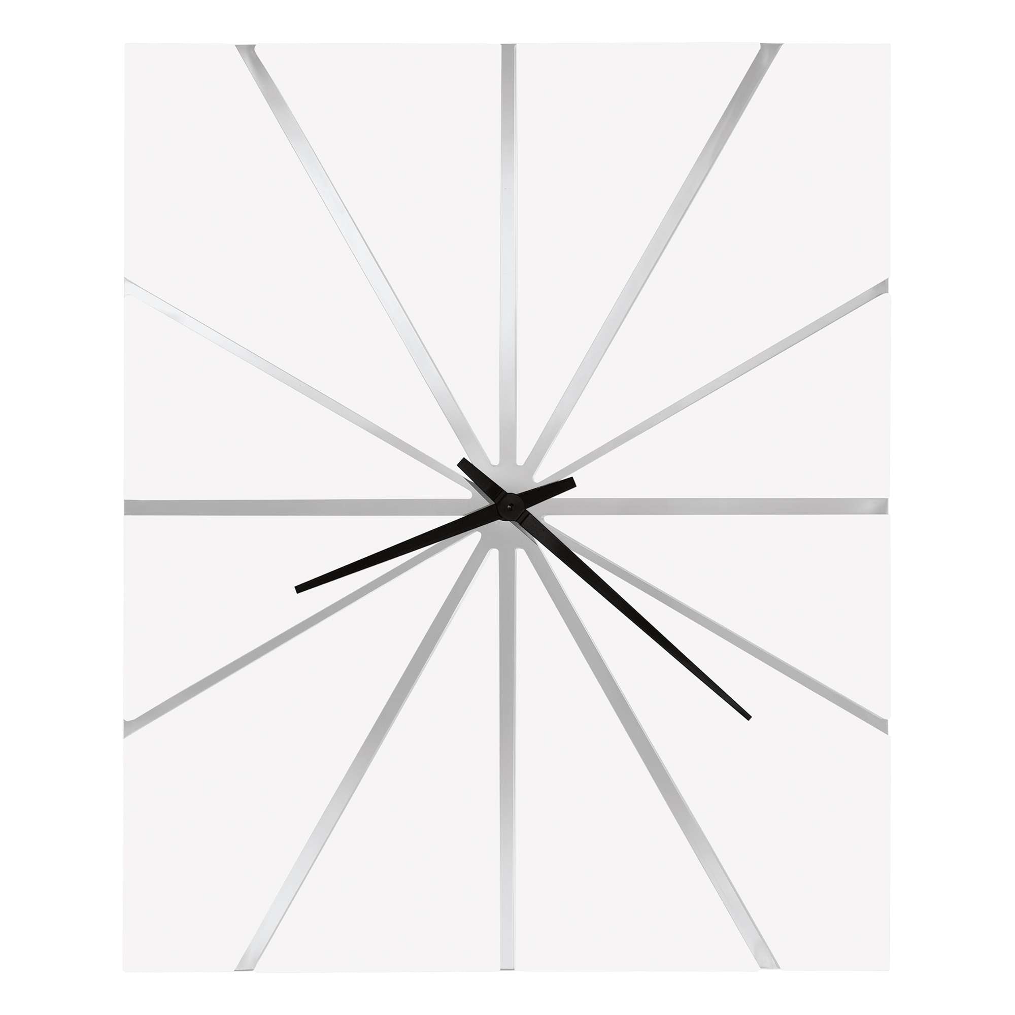 White Starburst Square Wall Clock — view 2